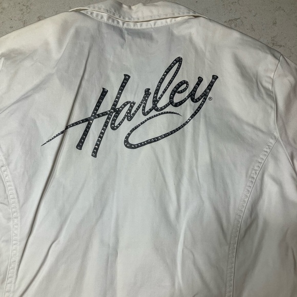 HARLEY DAVIDSON - Fitted Zip Short Sleeve Blouse - Picture 9 of 10